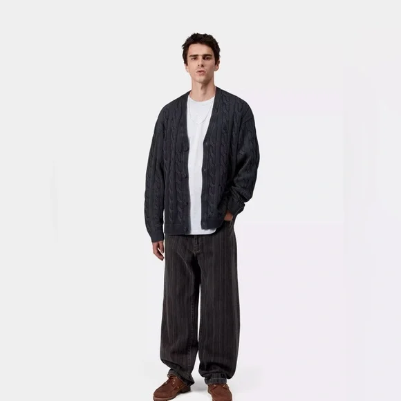 Carhartt WIP Men's Ryland Pant Black Striped Size 34 NWOT - Picture 3 of 4